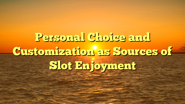 Personal Choice and Customization as Sources of Slot Enjoyment